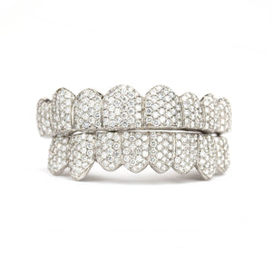 14K VS Honeycomb Set Diamond Grillz - Johnny Dang & Co